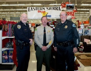 (l-r) Bishop Police Chief Chris Carter, Inyo Sheriff Bill Lutze, and Mammoth Police Chief Dan Watson.