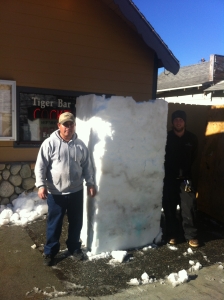 Snow block at Tiger Bar.  (Photos by Double Eagle)