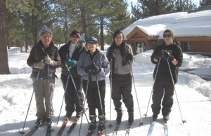 Long-time locals Bryce and Wilma Wheeler arrived with some first-time cross country ski family members.