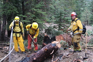 Mammoth Lakes Fire Department Firefighters McClanahan, Van Winkle and Captain Bernasconi