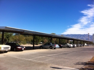 Elevated solar array at the Inyo County Jail