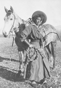 MAY – Nellie Brown and her horse. Eastern California Museum photo. 