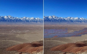 View of possible before and after SOVSR. Westward view from Inyo Mountains.  Photo by Bill Helmer