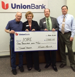 Photo by Union Bank - Pictured are ICARE President Ted Schade, along with bankers Judy Haycook, Eric Butner and Mark Flippin.