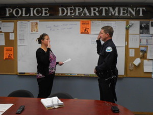 Officer Robin Henry sworn in.