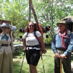 These three, Sharon Avey of Independence, Laura Molnar of Bishop, and Peter Ireland of Santa Monica, participated in the Pack With Legs Fun Walk last year. Walkers don’t need a pack to participate.  Photo courtesy the Eastern California Museum. 