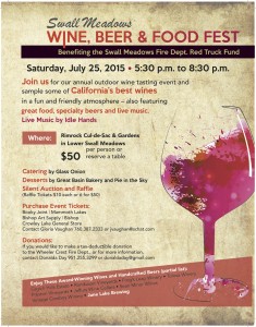 Swall Meadows Wine, Beer & Food Fest Flyer