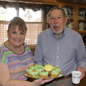  Kay O’Brien and Dr. Leo Pisculli serving treats to folks helping assembly Easter packages Photos courtesy of Ed Nahin