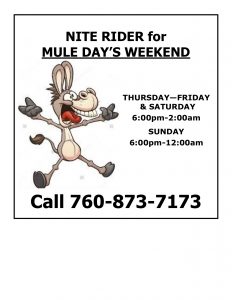Mule Days Nite Rider Flyer