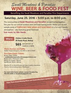 2016 Swall Paradise Wine Beer Fest Flyer
