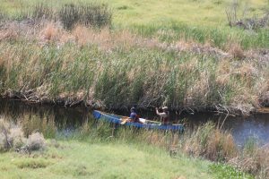 Canoers navigate the Owens River. All photos by Deb Murphy