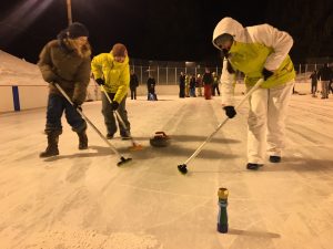Curling in action
