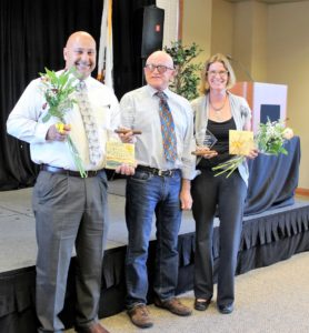 GM at Coso Operating Company Chris Ellis and Public Relations Officer Julie Faber were awarded the County wide Recipients Award by ICOE Board President Chris Langley 1 Large