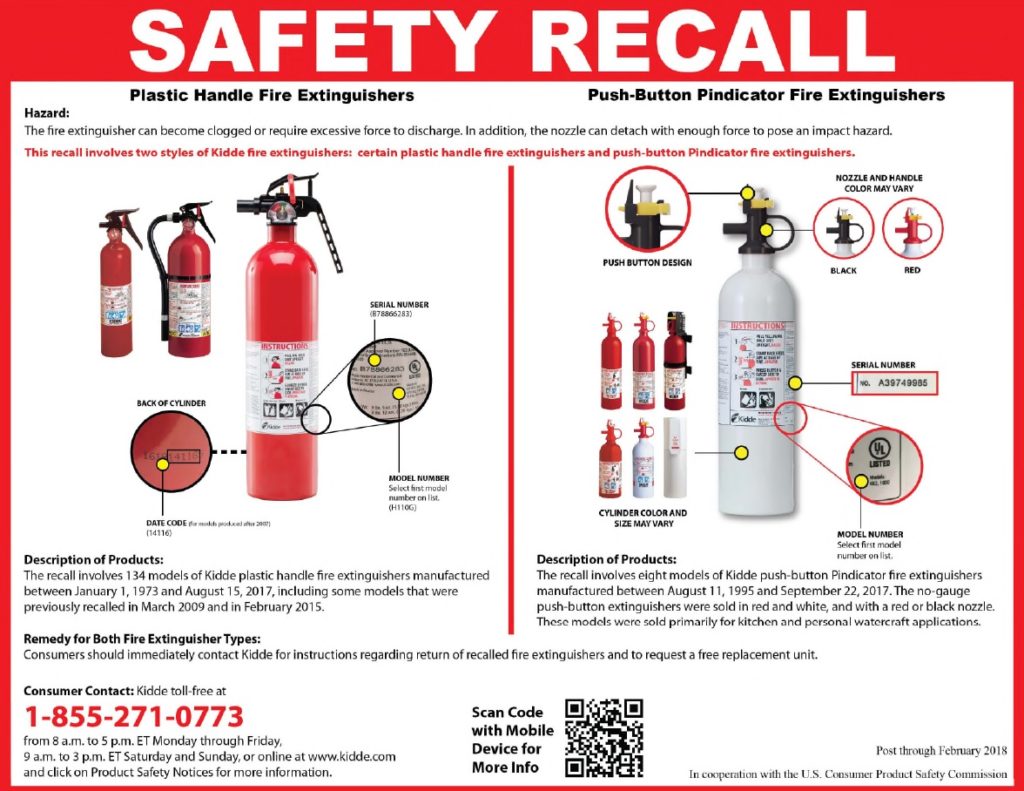 Fire Extinguisher recall