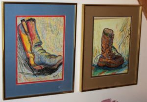 Ray Sisson loved drawing and painting old cowboy boots and shoes It is a thing.