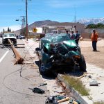 Truck takes out power pole in Big Pine
