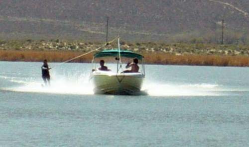 skiing on Klondike Lake