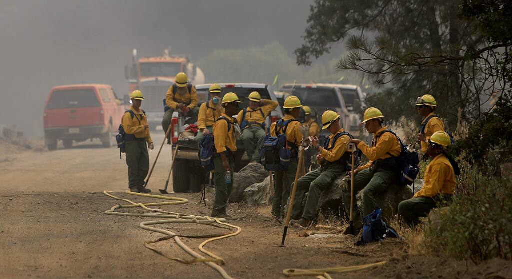US Army soldiers at 2018 Mendocino Fire