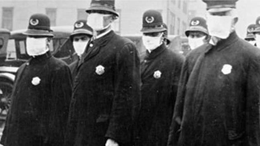 policeman in seattle in 1918 wearing masks