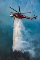 Helicopter water drop inyo creek fire 6 2021