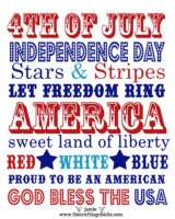 small 16 x 20 independence day word art