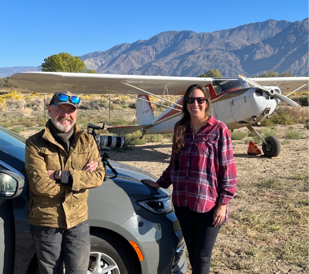AOPA Chief Photographer Chris Rose writer Alicia Herron Courtesy Friends of Lone Pine Airport