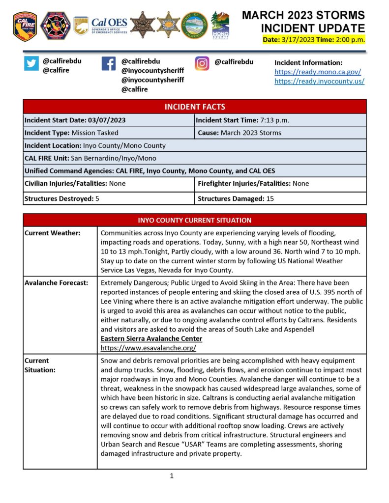 Incident Update Talking Points 3 17 23 Page 1