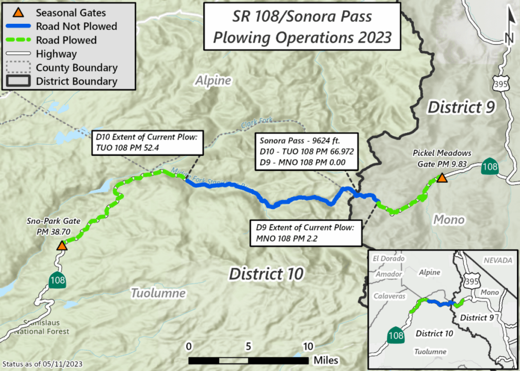 Sonora Pass Caltrans Plowing Ops 2023