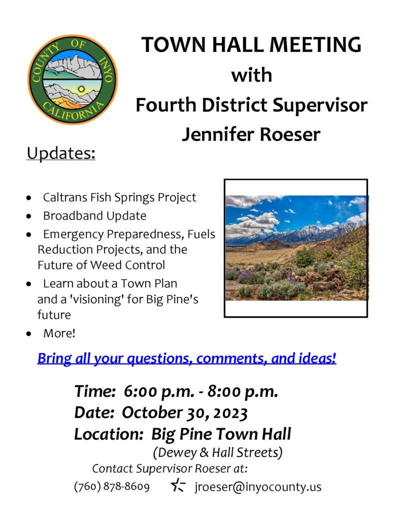 10.30.23 Big Pine Town Hall with Inyo 4th District Supervisor photo