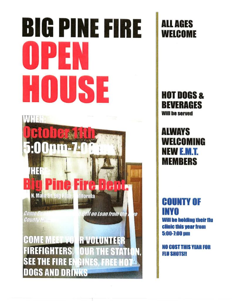 Big Pine Fire Open House 2023