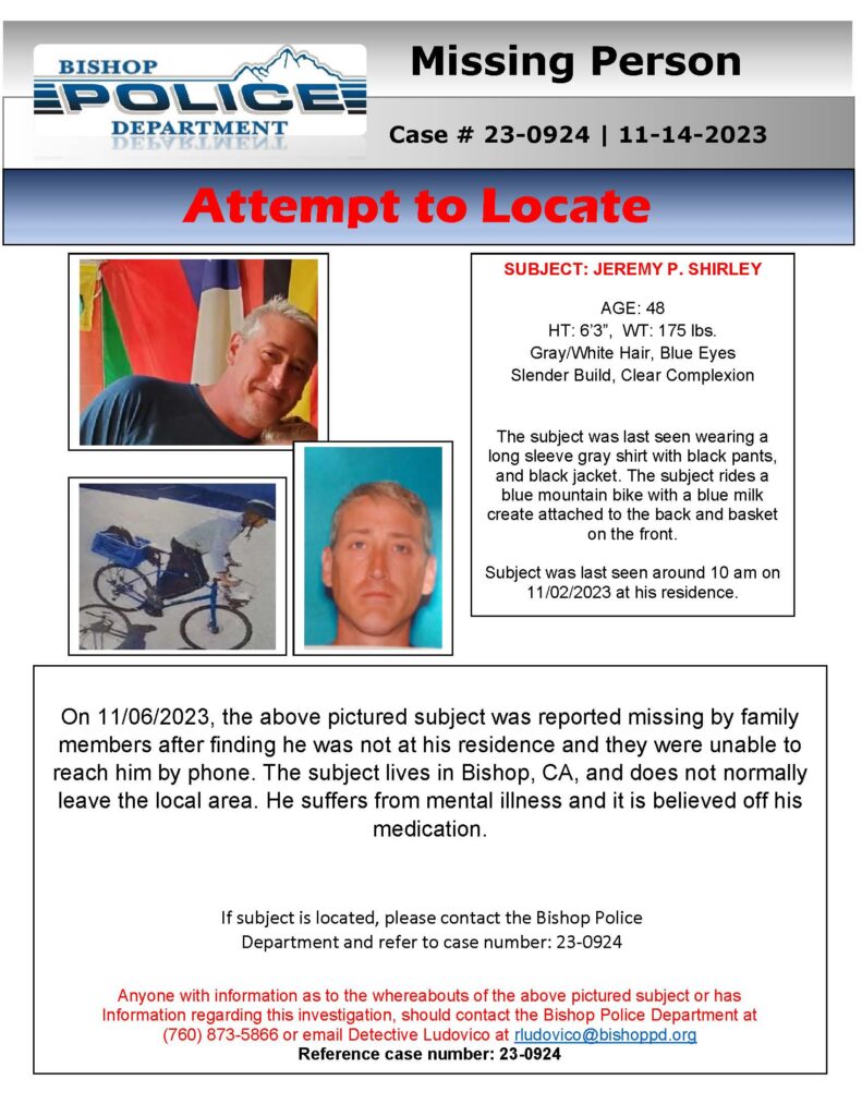 Jeremy Shirley Missing Person