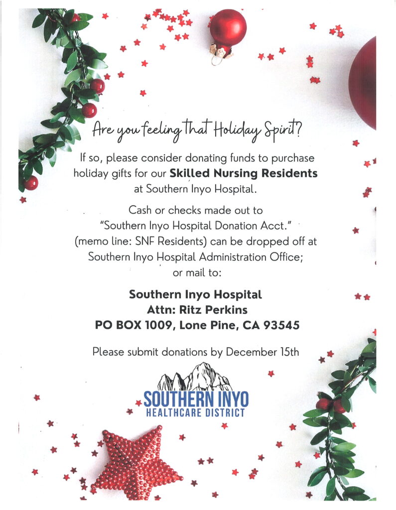 SIHD Residents Holiday Donation Flyer