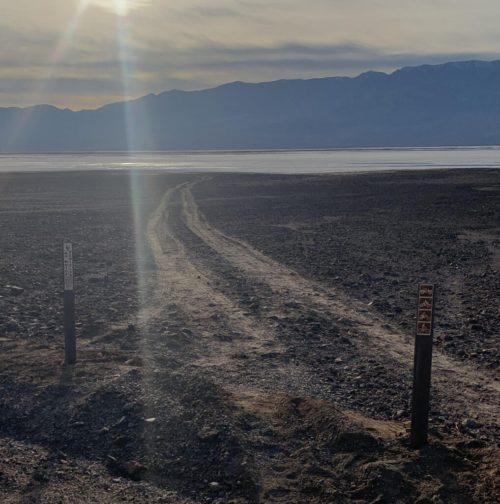 Death Valley Dec 2023 Illegal Driving Warning Sighn