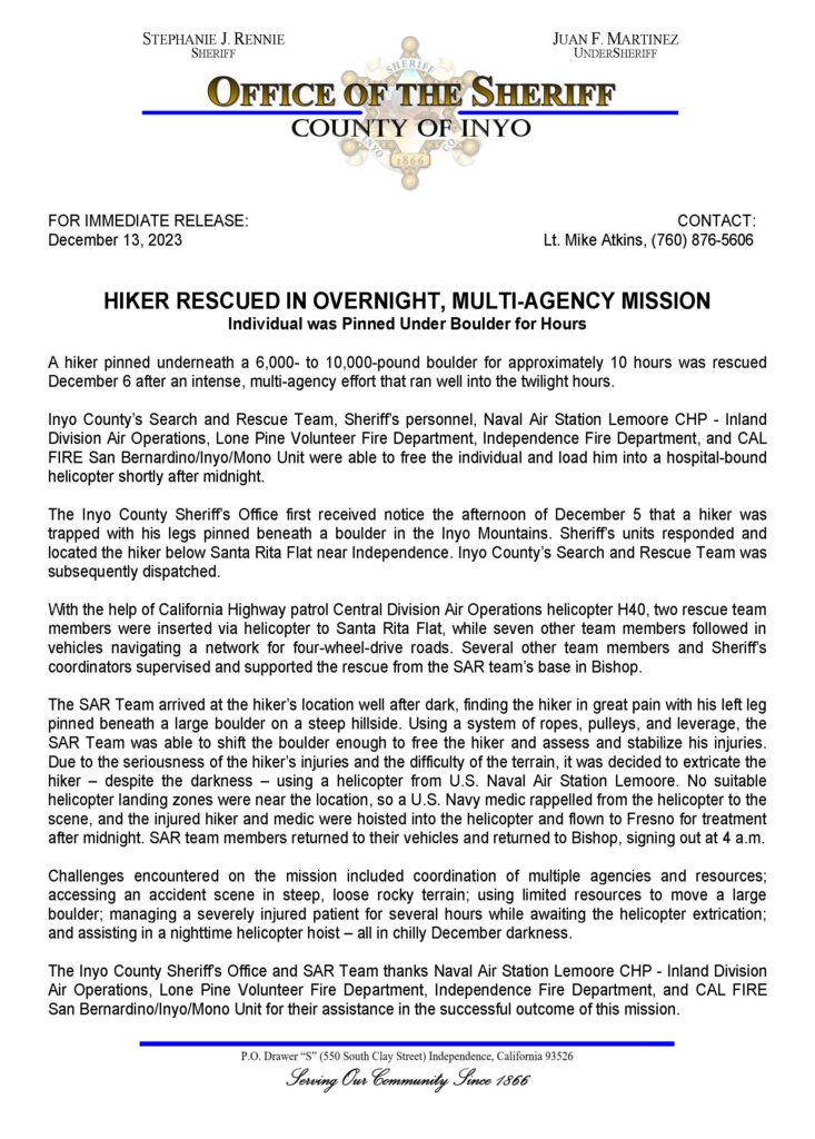Press Release SAR Mission Page 1